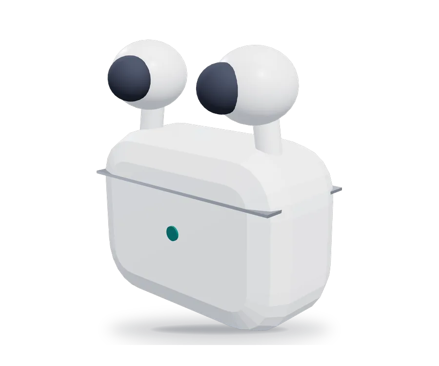 Illustration of wireless earbuds (not a photo of this product)