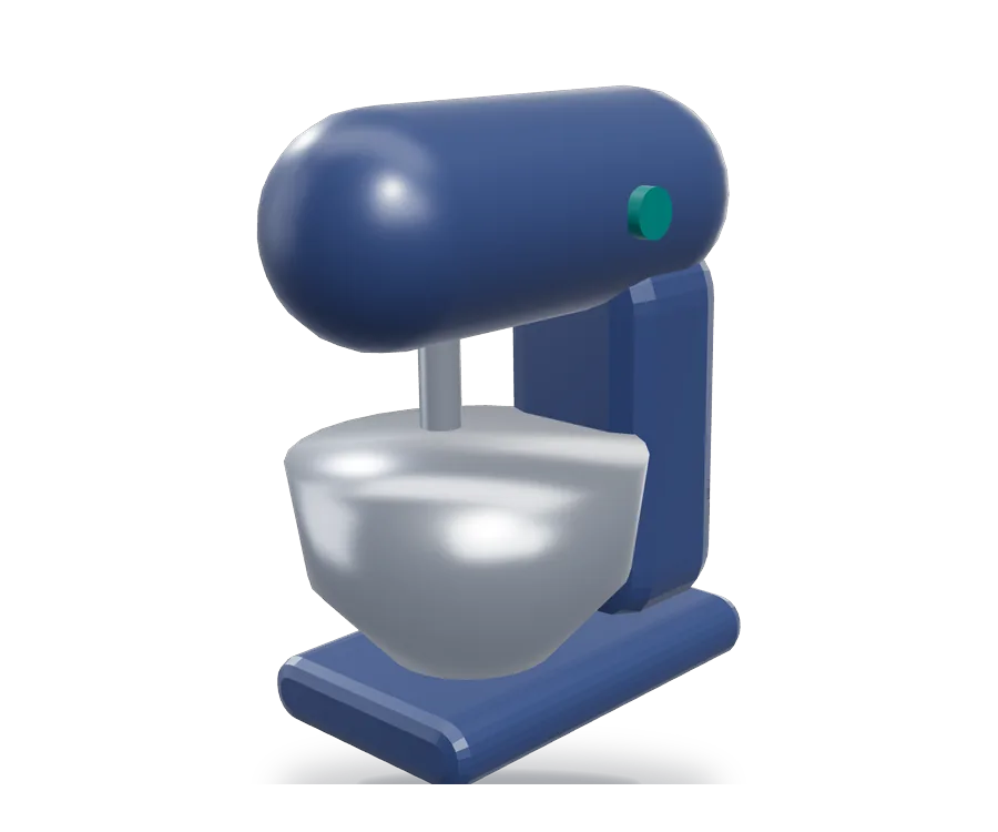 Illustration of stand mixers (not a photo of this product)
