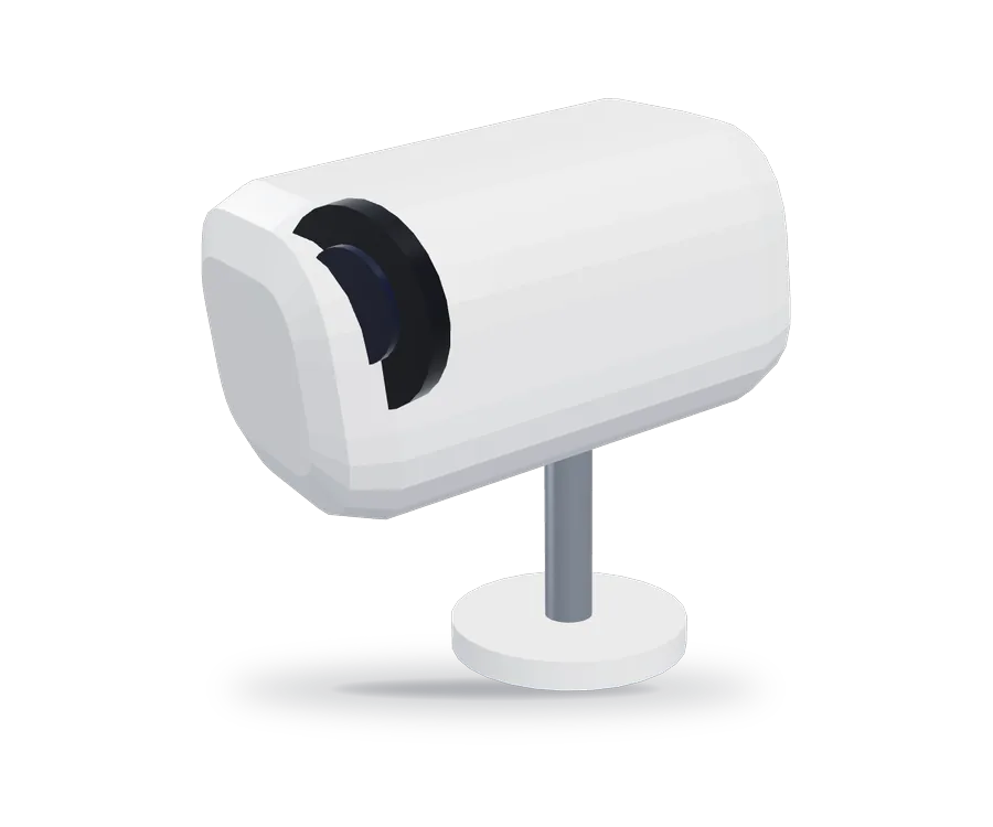 Illustration of security cameras (not a photo of this product)
